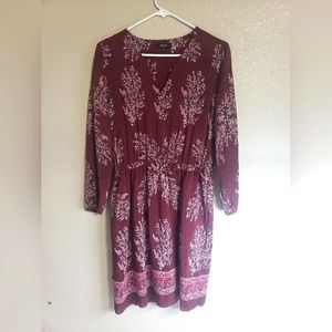 Madewell silk Lassi long sleeved dress,  size 10, FLAW